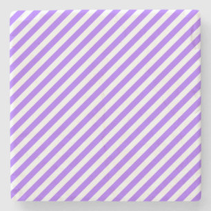 Porta-copo De Pedra Lavanda e branco, Porta copos de stripes quadrados