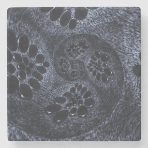 Porta-copo De Pedra Lavishly On Modern Blue Denim Paisley Swirl Bubble