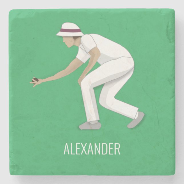 Porta-copo De Pedra Lawn Bowls (Frente)