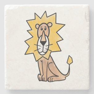 Porta-copo De Pedra leão fofo desenho infantil retrô safári animal da