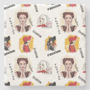 Porta-copo De Pedra Legal desenhos desenhados à mão da moda feminina