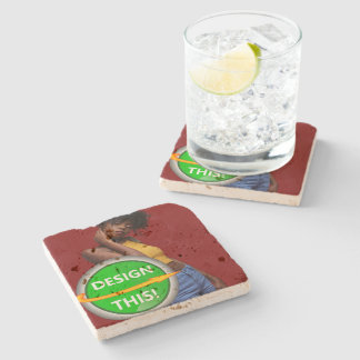 Porta-copo De Pedra LEGAL! Portas copos Travertine Stone - Personaliza