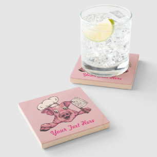 Porta-copo De Pedra Leitão a arte engraçada Maniac do original do