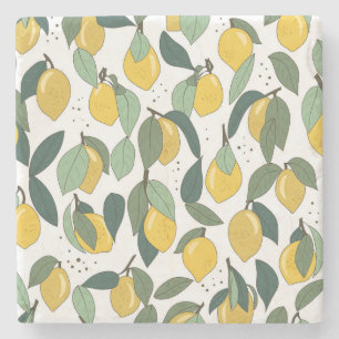 Porta-copo De Pedra Lemon Tropical: Vintage Brilhante Sem Serras