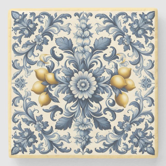 Porta-copo De Pedra Lemons sicilianos (Frente)