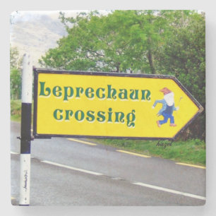 Porta-copo De Pedra Leprechaun, cruzamento, sinal, Dingle, Kerry,