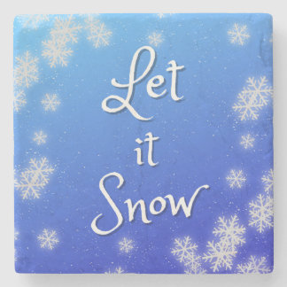 Porta-copo De Pedra Let it Snow coasters