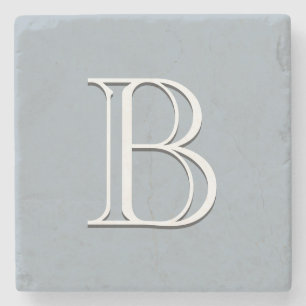 Porta-copo De Pedra Letra Inicial Monogramada Personalizada Moderna Ch