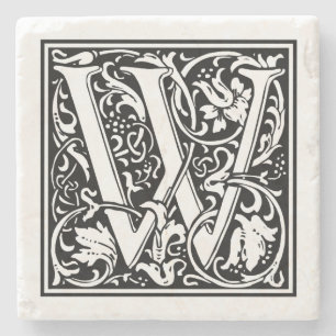 Porta-copo De Pedra Letra "W " do vintage