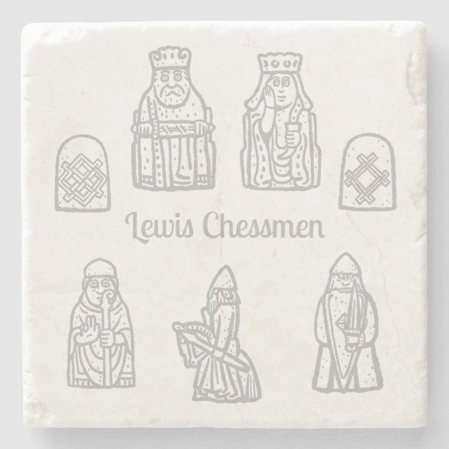 Porta-copo De Pedra Lewis Chessmen in the Frontline (Frente)