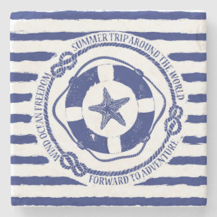 Porta-copo De Pedra Lifebuoy e estrela do mar