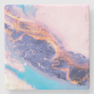 Porta-copo De Pedra Linda Abstrato Texturizada Aquarela