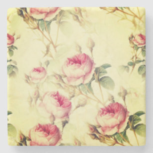 Porta-copo De Pedra Linda Vintage Floral