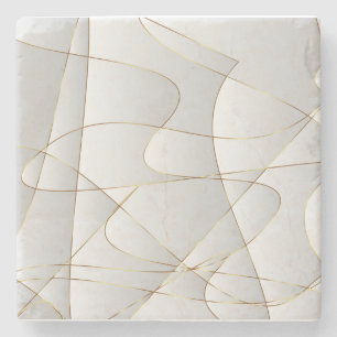 Porta-copo De Pedra Lindas linhas de ouro