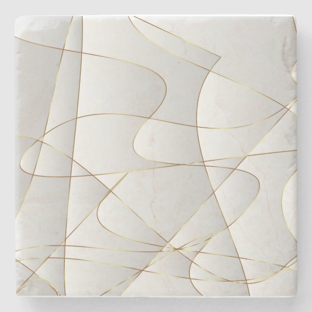 Porta-copo De Pedra Lindas linhas de ouro (Frente)