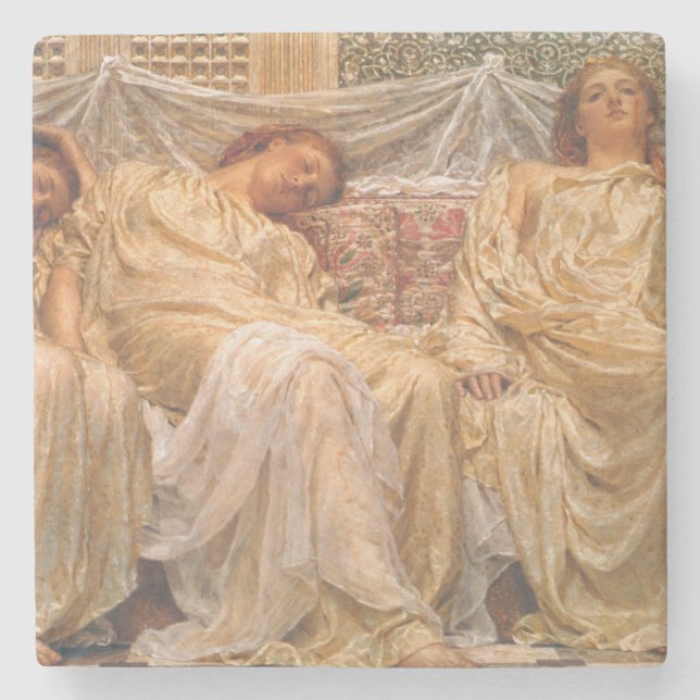 Porta-copo De Pedra Lindas Mulheres Sonolentas (Sonhadores) (Arte Vint (Frente)