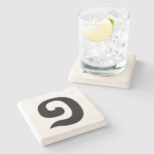 Porta-copo De Pedra Língua Khmer do Cambojano Número 1 / Um / ១ (M