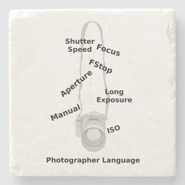 Porta-copo De Pedra Linguagem Fotógrafo (Frente)