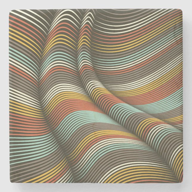 Porta-copo De Pedra Linhas Flexíveis Decorativas Curvas Incomuns (Frente)