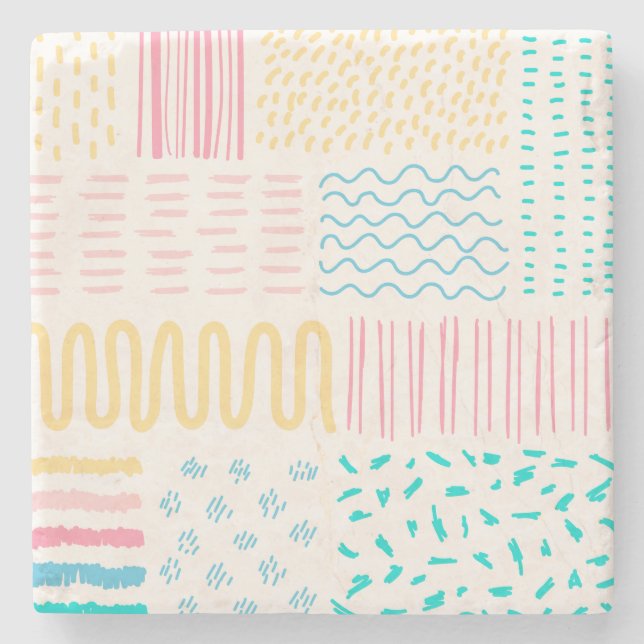 Porta-copo De Pedra Linhas padrão (Frente)