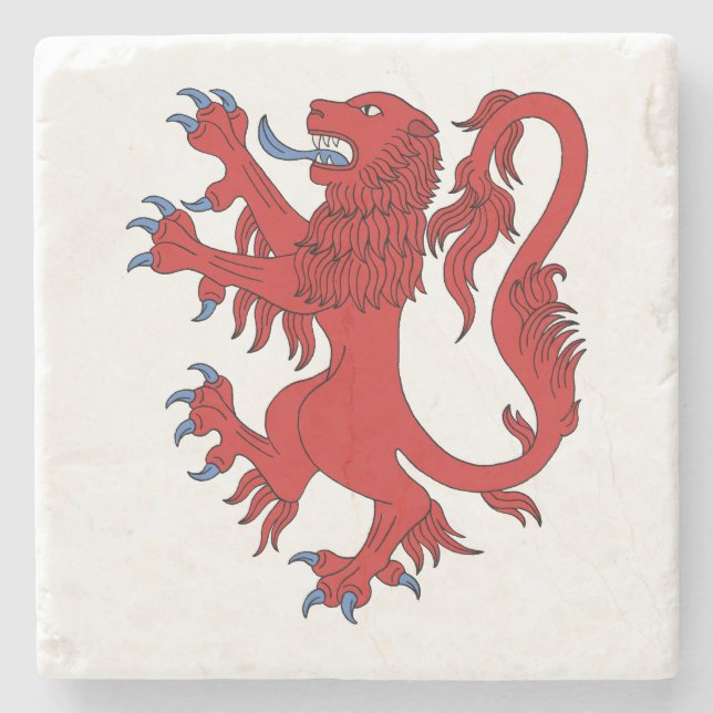 Porta-copo De Pedra Lion Rampant Gules (Frente)