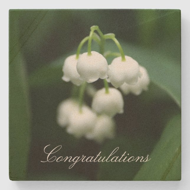 Porta-copo De Pedra Lírios brancos (Frente)