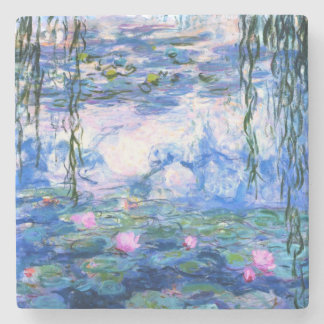 Porta-copo De Pedra Lírios de Água Rosa Monet