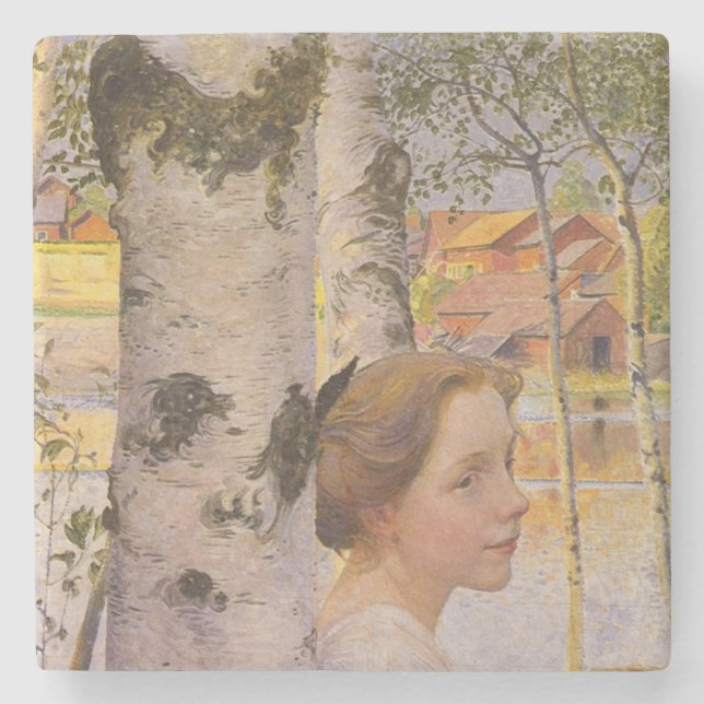 Porta-copo De Pedra Lisbeth no Birch Grove (Linda Menina) (Frente)