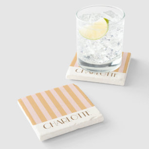 Porta-copo De Pedra Listras Coloridas Vibrantes Amarelas Casamento Mod