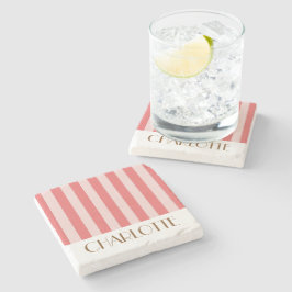 Porta-copo De Pedra Listras Coloridas Vibrantes rosa Casamento Tendênc