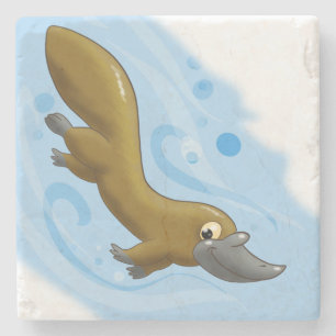 Porta-copo De Pedra Lithe pequeno platypus de desenho animado