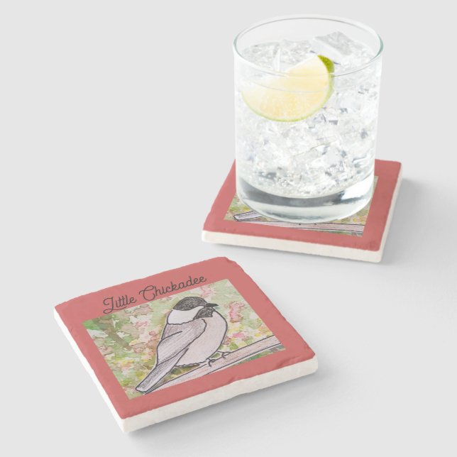 Porta-copo De Pedra Little Chickadee  (Lateral)