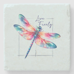 Porta-copo De Pedra Livremente ao Vivo - Dragonfly Artística