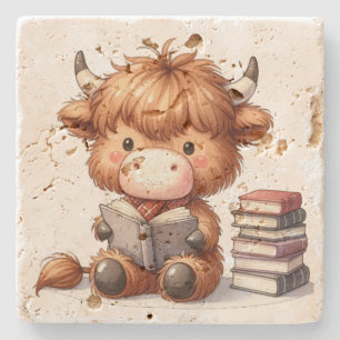 Porta-copo De Pedra Livros de Leitura de Vacas em Highland