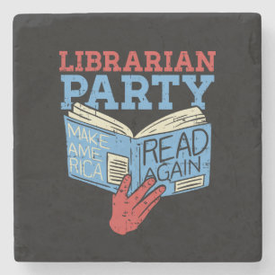 Porta-copo De Pedra Livros - Presente do Partido do Bibliotecário Aman