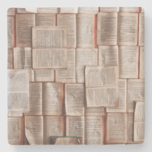 Porta-copo De Pedra Livros Vintage