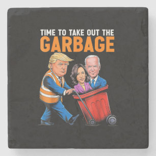 Porta-copo De Pedra Lixo para Trump 2024 Hora Engraçada de Tirar o Lix