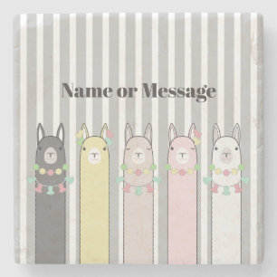 Porta-copo De Pedra Llamas Coloridas, Cute Personalizadas