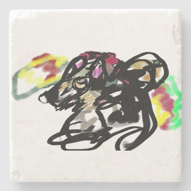 Porta-copo De Pedra Lobo selvagem do outono (Frente)