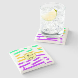 Porta-copo De Pedra logotipo mini de adição de cor azul-aquosa simples