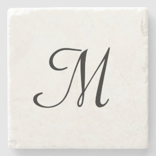 Porta-copo De Pedra logotipo monograma minimalista simples elegante pe