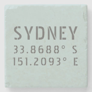 Porta-copo De Pedra Longitude de Sydney Latitude
