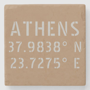 Porta-copo De Pedra Longitude do Latitude Grécia Atenas
