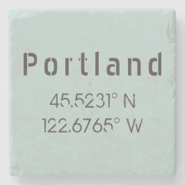 Porta-copo De Pedra Longitude do Latitude Portland