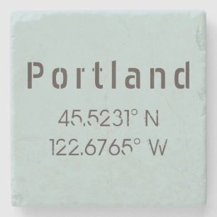 Porta-copo De Pedra Longitude do Latitude Portland