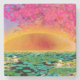 PORTA-COPO DE PEDRA LOUVE-A-DEUS AO PÔR DO SOL