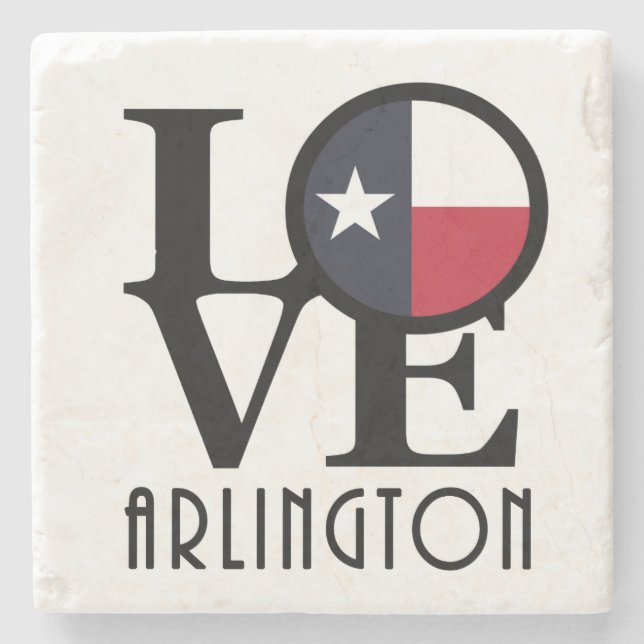 Porta-copo De Pedra LOVE Arlington Texas (Frente)