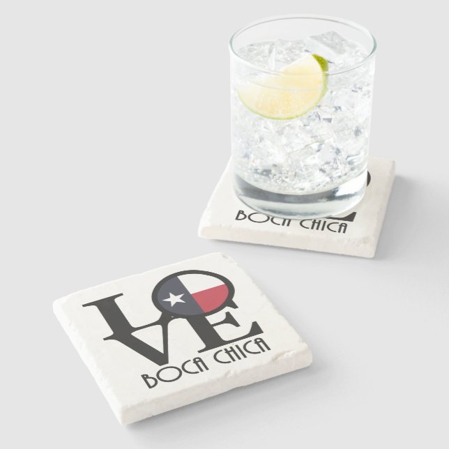 Porta-copo De Pedra LOVE Boca Chica Texas (Lateral)