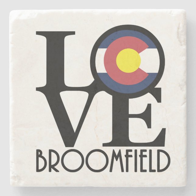 Porta-copo De Pedra LOVE Broomfield Colorado (Frente)