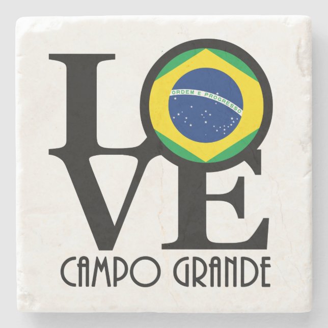 Porta-copo De Pedra LOVE Campo Grande (Frente)